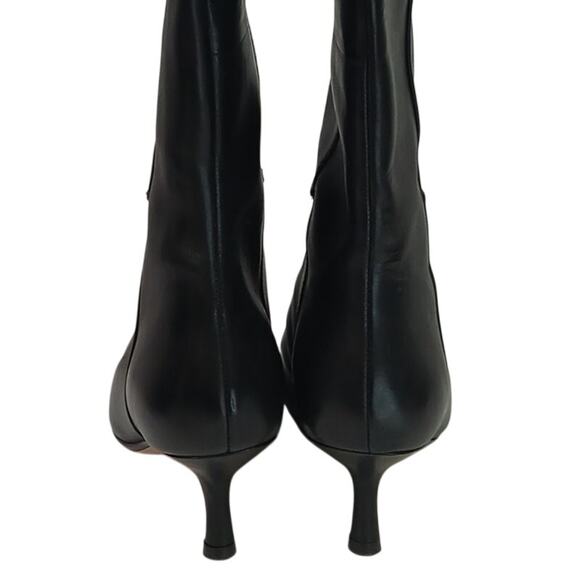 Clarks Women's SZ 8.5 Violet55 Tall Black Soft Leather Boots With Kitten Heels - Picture 3 of 8